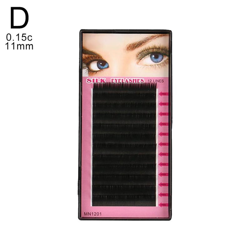 Densely packed fiber eyelash extensions for beginners to practice with; natural and realistic eyelashes, 0.15C.